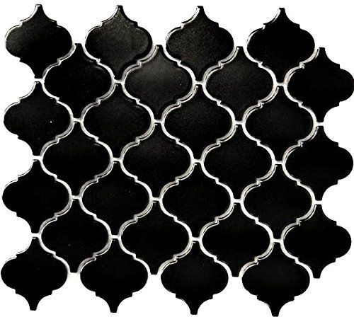 Piastrelle in ceramica con mosaico, stile vintage, colore nero opaco, per pavimenti, pareti, bagno, doccia, cucina, specchio, rivestimento per vasca da bagno WB13-12BM