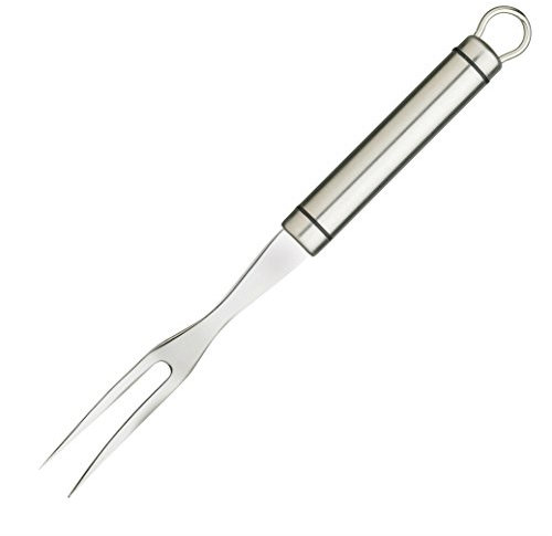 KitchenCraft Professional Fleischgabel, Edelstahl, kurzer ovaler Griff, spülmaschinenfest, Silber, 25cm Länge, 1 Stück