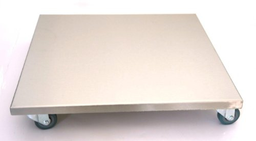 Möbelroller/Pflanzenroller (Profi) 40x40 cm, Edelstahl, 150 kg, PU-Rolle, Marke: Szagato, Made in Germany (Design-Pflanzenroller Transportroller Rollbrett)