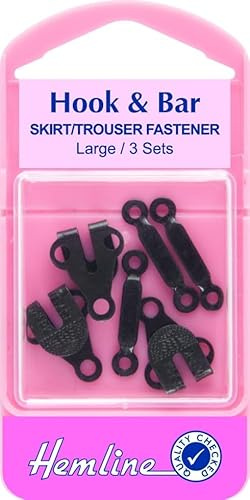 Hemline Hook & Bar Fasteners Black