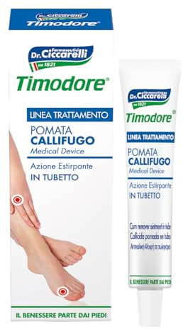 Timodore, Pomada para Callos, Ideal para Todos los Problemas de Callos en Manos y Pies, Elimina Todo Tipo de Callo Sin Dolor, 100% Made in Italy, Dermatológicamente Testado, Tubo de 5 ml