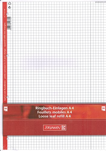 Ringbuch-Einlagen/Papier BRUNNEN A4 /100 Blatt - kariert