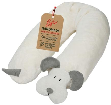 Efie Bio-Stillkissen „Hund“ – 100% Baumwollplüsch (KBA) | Inlett mit EPS-Mikroperlen | ergonomisch 180 cm | handgefertigt in Deutschland