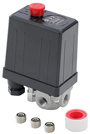 KATSU Tools Air Compressor Pressure Control Switch 1/4 3 Port Sigle Phase 220V for Air Compressor Pump Control Valve SP24113004