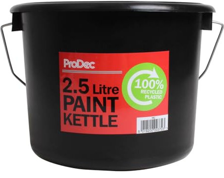 ProDec Seau à peinture plastique 100% recyclé 2,5 litre pour décanter peinture, vernis, produits de traitement du bois, mélanger colle à papier peint, parfait pour travailler sur échelle/plateforme