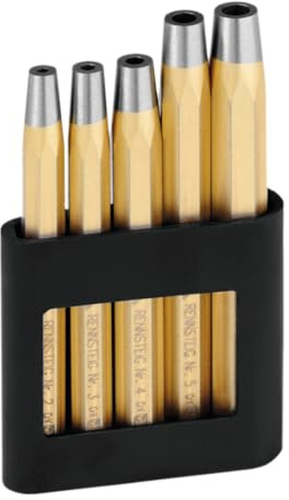 Rennsteig R445 100 0 chasse-rivets achteckig, gold/silber, Set, 5-teilig