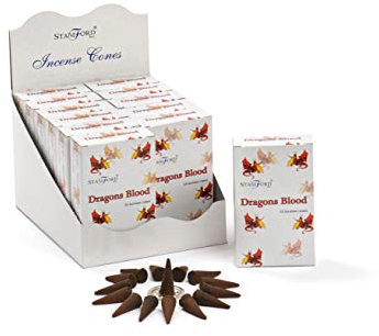 Stamford 37175 Dragons Blood Incense Cones, 15 Cones x 12 Packs Black