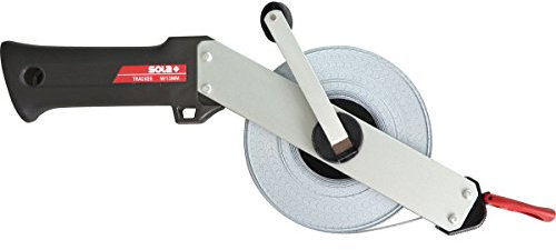 SOLA TRACKER R - Maßband 30m / 13mm - Stahlband, weiss lackiert mit mm Skala - Genauigkeitsklasse II - Bandmaß mit Multifunktions-Endhaken - Metermaß Länge - 20m, 30m, 50m