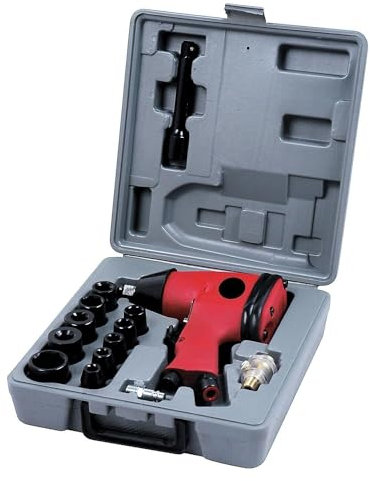 Neilsen CT0680-17pc 1/2in DR Air Impact Wrench Kit for Automotive and Workshop Use | 230 ft/lb Torque | 7000rpm | 90psi Max | 1/4in BSP Inlet | with Socket Set