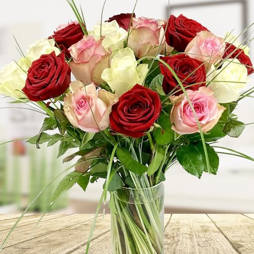 Premiumstrauß mit Rosen - Rosenstrauß de Luxe # Großer Blumenstrauß XXL
