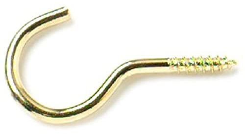 Merriway® BH00039 (50 Pcs) EB Brass Plated Unshouldered Cup Mug Hooks, 38 mm (1.1/2 inch) - Pack of 50 Pieces