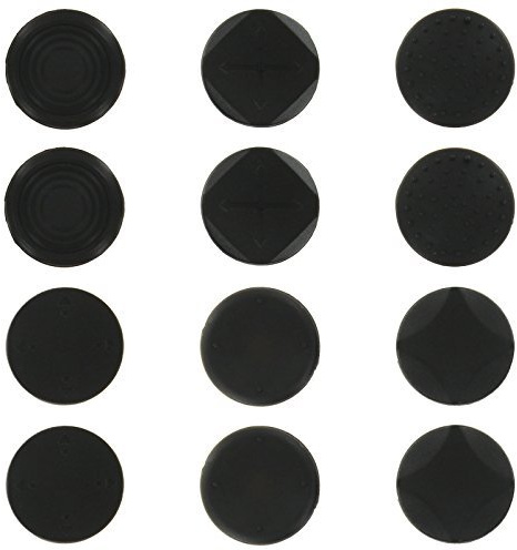 Thumb grips for Sony PS Vita 1000 & 2000 Slim soft silicone analog stick caps – 12 pack Black | ZedLabz