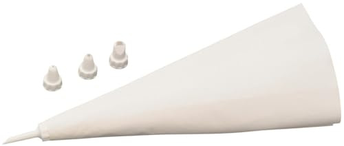 Zenker Poche à Douille Réutilisable avec 4 Douilles | Décors précis, 4 embouts inclus, Poche coton 31 x 20 cm, Pour choux et éclairs, Zenker Smart Pastry, Plastique