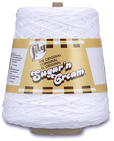 Lily Sugar'n Cream Cotton Cone Yarn, White , 1 Cone, 14 oz (Pack of 1)