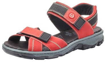 Rieker Damer 68851 öppna sandaler, Röd Fire Rosso 33-42 EU