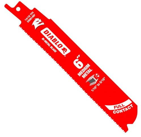 Diablo Bi-Metal Reciprocating Saw Blade for Medium Metal - 6 Length, Dual Tooth, 14/18 TPI, 5-Pack - DS0614BF5