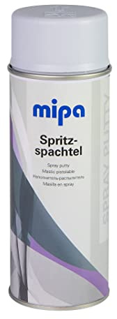 MIPA Spritzspachtel Spray zum Füllen + Abdecken von kleinen Unebenheiten, Kratzern etc. für Kunststoff und Metall, grau matt, 400 ml