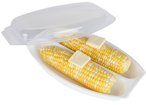 Home-X Microwave Corn Steamer with Lid - BPA-Free, Dishwasher Safe, Airtight Lid Corn on the Cob Microwave Steamer for Delicious and Perfectly Cooked Corn on the Cob in Minutes
