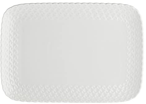 La Porcellana Bianca - Momenti - Vassoio da Pasticceria in Confezione Regalo, Bianco, 27 x 19 x 2.5 cm