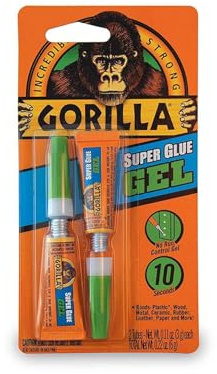 Gorilla Super Glue Gel, Two 3 Gram Tubes, Clear, (Pack of 10)