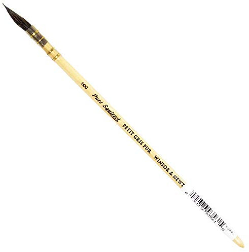Winsor & Newton 5250330 Pure Squirrel Verwasch Pinsel für Aquarellfarben, herrvorragende Farbaufnahmekapazität und Farbkontrolle - Nr. 000-6 mm
