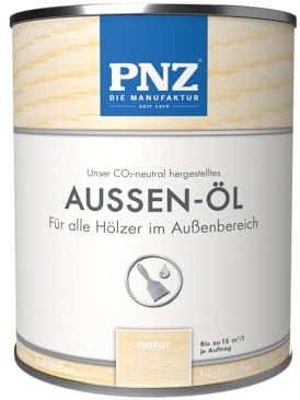 PNZ Außen-Öl | Nachhaltig hergestellt mit regionalen Rohstoffen | Made in Germany | Holzdeck, Holz-Terrasse, Fenster, Türen, Gartenhäuser, Spielgeräte, Gebinde:10L, Farbe:natur