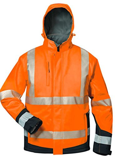 Winter-Warnschutz-Softshelljacke mit herausnehmbarem Stepp-Innenfutter, EN471, warnorange/schwarn, Gr. S - 3XL (XXXL)