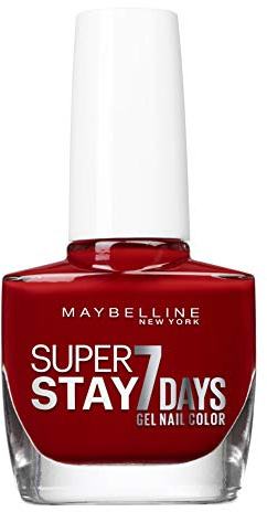 Maybelline Super Stay 7 Days - Smalto per unghie, Rosso Scuro, 10ml