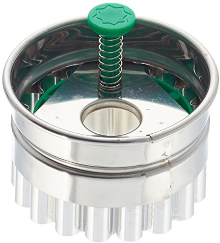 Städter 954015 Linzer Ausstecher mit Auswerfer Herz, Edelstahl, Silber/grün, 4,8 x 4,8 x 4,8 cm | m