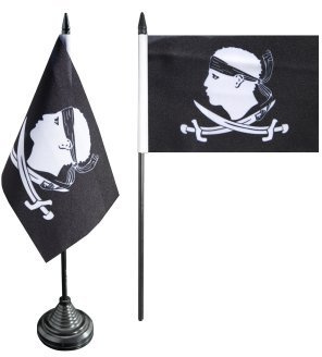 Digni® Drapeau de Table Pirate Corse, Mini Drapeau