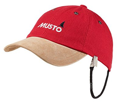 Musto Evo Original Crew Cap Mütze in True Red - Unisex - 100% Baumwolle - Peaked, um Ihre Augen vor der Sonne zu schützen - Verstellbare Passform