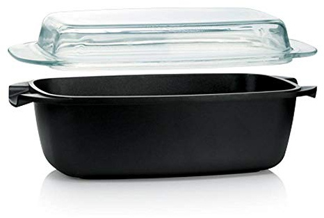 Tescoma 601939 Rostiera antiaderente con Coperchio in vetro, 39x22x17 cm