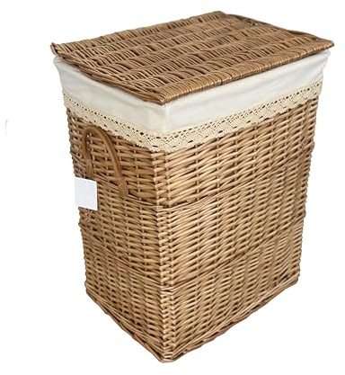 DVier Wäschekorb Wäschetruhe hellbraun/beige 40x30 H.55cm