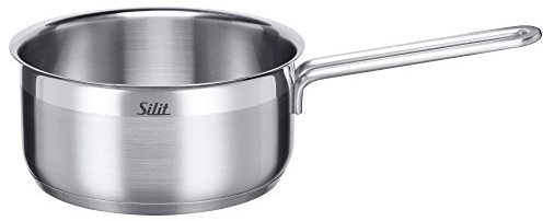 Silit Primo Stielkasserolle 16cm ohne Deckel, Kochtopf klein 1,5l, Milchtopf Induktion, Edelstahl teilmattiert