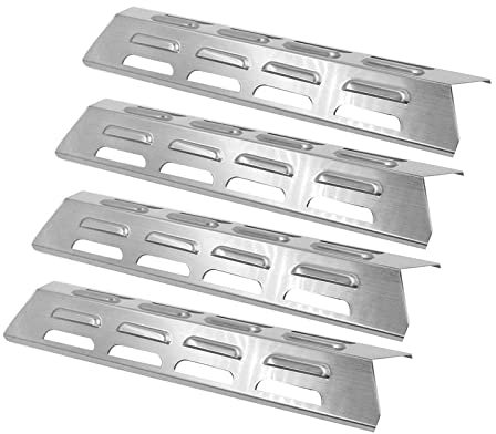 GFTIME 92071 41x10cm Piastra Diffusore di Calore Parti di Ricambio per Perfect Flame Uniflame Kenmore Bond Bbqtek Griglia,Acciaio Inox Copri Bruciatore Barre Flavorizer Accessori per Griglia(4 Pezzi)
