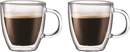 BODUM 10602-10US Coffee Mug, Transparent, 2 Count (Pack of 1)