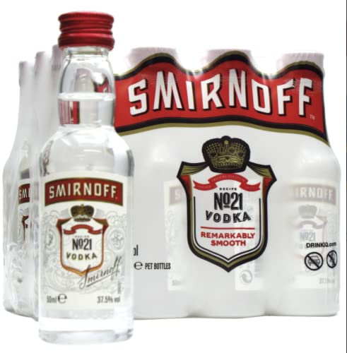 Smirnoff No. 21 Red Vodka | 37.5% vol | 12x5cl Multipack | Premium Vodka | Smooth with a Hint of Sweetness & Pepper