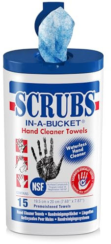 ITW Scrubs-Reinigungstücher 15 Stück Scrubs-in-a-Bucket