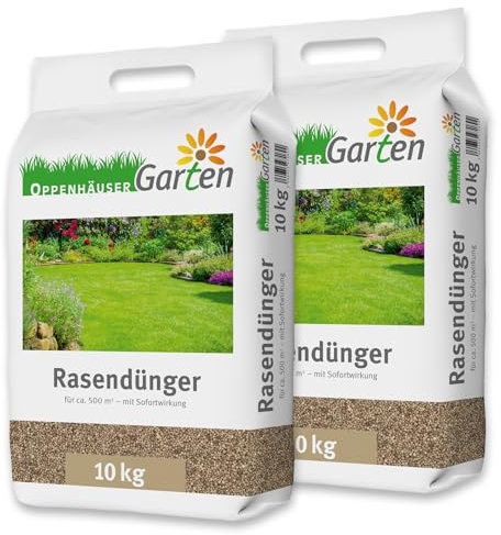 OPPENHÄUSER Rasendünger Herbst 20kg bis 1000m² - Sofortwirkung für sattgrünen und robusten Rasen, verdrängt Moos, Langzeitdünger