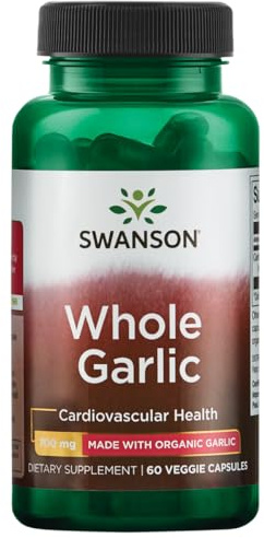 Swanson Made with Organic Whole Garlic 700 Milligrams 60 Veg Capsules