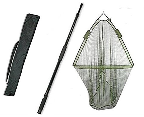 42 CARP FISHING LANDING NET with DUAL NET FLOAT SYSTEM + 2M HANDLE + STINK BAG