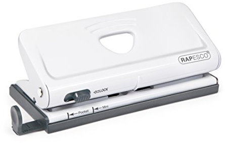 Rapesco 1321 Adjustable 6-Hole Organiser/Diary Punch, 10 Sheet Capacity, White