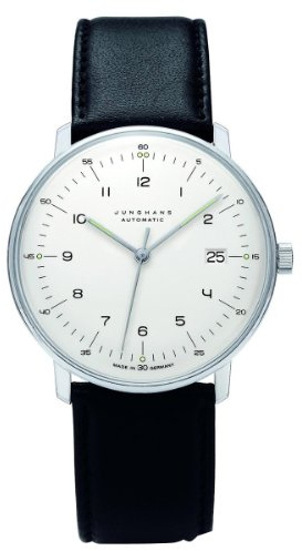 Junghans Herren-Armbanduhr XL Max Bill Automatic Analog Automatik Leder 027/4700.00
