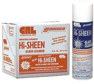 Somaca Hi Sheen Glass Cleaner, CRL Foaming Glass Cleaner for Glass, Windows, Mirrors, Ceramic Tile, Chrome and Stainless Steel, 12 Cans