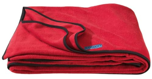 Cocoon Fleecedecke, Cherry | Weiches, warmes Fleece, leicht und verstaubar, gemütliche Reisedecke für Flüge, Camping, Autofahrten und Zuhause