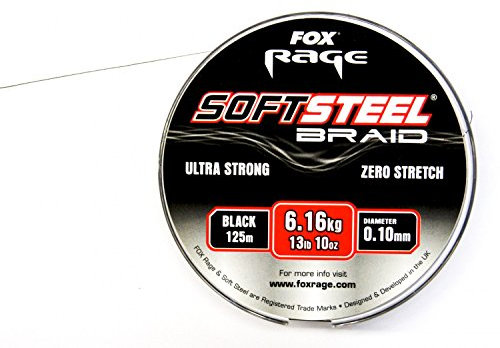 Fox Rage Soft Steel Braid geflochtene Schnur 125m, Raubfischangeln, Angeln auf Raubfische, Hecht, Zander, Barsch, Durchmesser:0.10mm