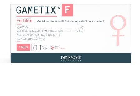 Densmore - GAMETIX F - Fertilité femme et Grossesse - Complément Alimentaire à base Vitamines et Minéraux, Myo-Inositol, Acide Folique - 30 sachets (poudre) - 1 mois - Fabriqué en France