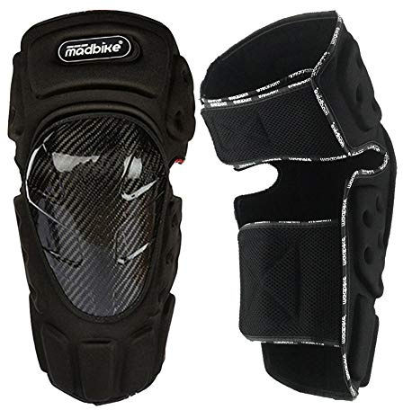 Madbike - Rodilleras protectoras de fibra de carbono para motos