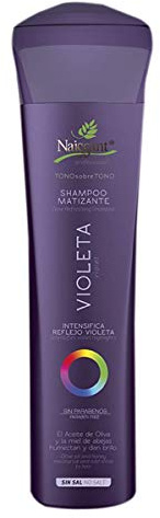 NAISSANT Champú Matizador VIOLETA | Pigmentos de ultra alta pureza | Aporta un tono violeta vibrante | Ácido hialurónico, colágeno y biotina | Sin parabenos, amoníaco ni sulfatos | 300 ml
