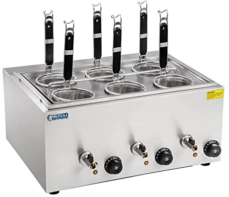 Royal Catering - RCNK-6 - Cuocipasta a 6 Cestelli - Capacità 4 L